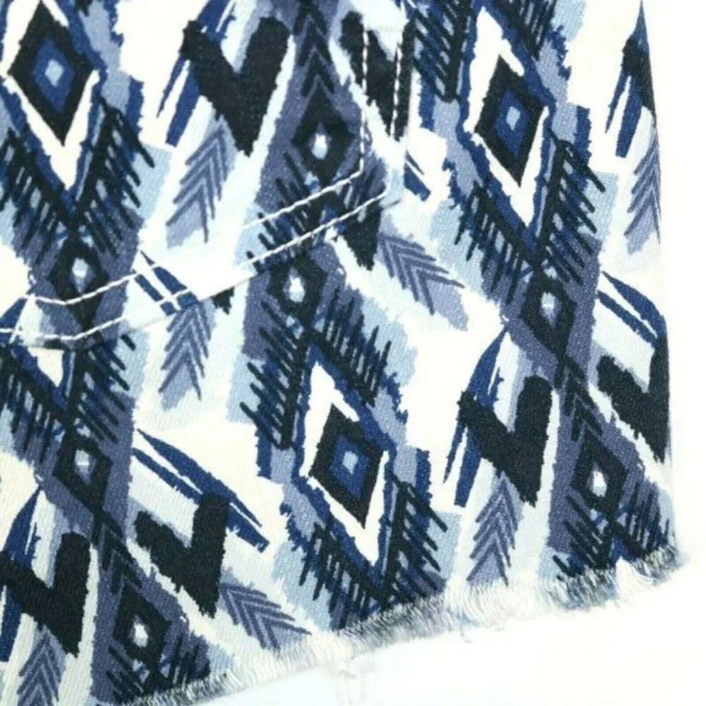 Rock & Republic Cut Off Jean Shorts‎ Blue White Native Lolita Stretch 12